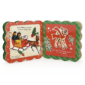 Vintage holiday book with sleigh and reindeer illustrations.