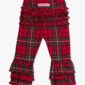 Red plaid ruffled pants for toddlers.