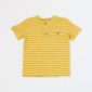 Yellow striped t-shirt with buttons and pocket