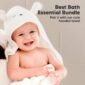 Smiling baby with hooded towel bundle