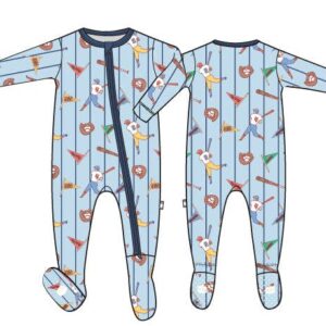 Blue baby pajamas with print design