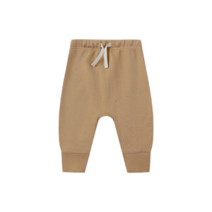 Beige toddler pants with drawstring waist.