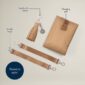 Leather accessories: tassel, changing pad, stroller straps.
