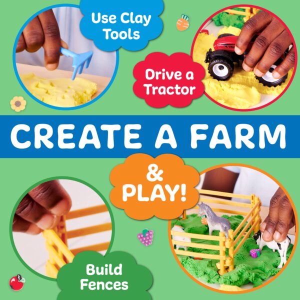 faber castell / creativity for kids sensory pack farm on the go sensory play set for kids Interactive farm play: clay tools, tractor, build fences.