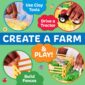 Interactive farm play: clay tools, tractor, build fences.