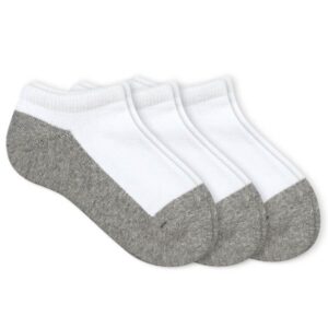 Jefferies Socks - Smooth Toe Sport Low Cut Socks 3 Pair Pack - White/Grey