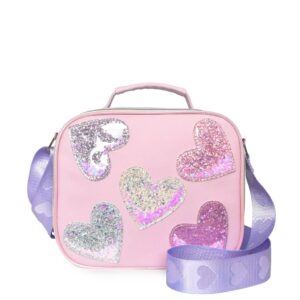 OMG Accessories - Confetti Hearts Color Block Lunch Bag