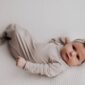 three little tots harbor mist taupe knotted gown