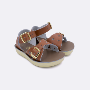 Sun San Sandals – Sweetheart Tan Waterproof Leather Kids Sandals