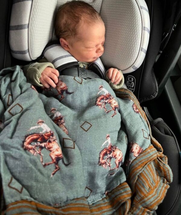 cowkid clothing co teal bronc bamboo muslin blanket cowkid clothing co teal bronc bamboo muslin blanket