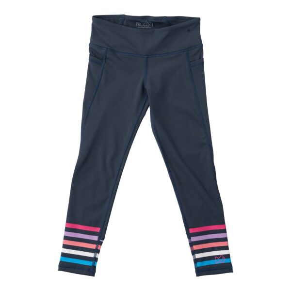 prodoh legging sweater set Navy leggings with colorful striped cuffs