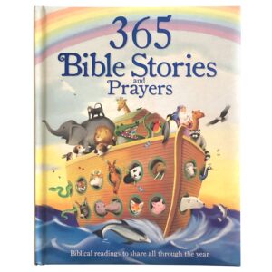 Children's Bible stories book cover with animals.