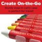 Colorful beeswax crayons with sturdy travel case.