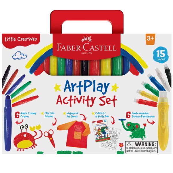 faber castell / creativity for kids little creatives artplay activity set Faber-Castell kids art activity set with markers and tools.