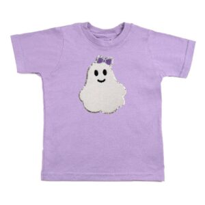 Purple t-shirt with cute ghost design.