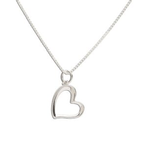 Silver heart pendant necklace on chain
