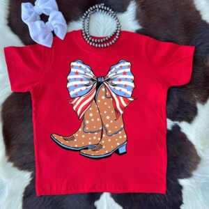 Buckin Baby Wholesale - Patriotic Boots Girl Tee