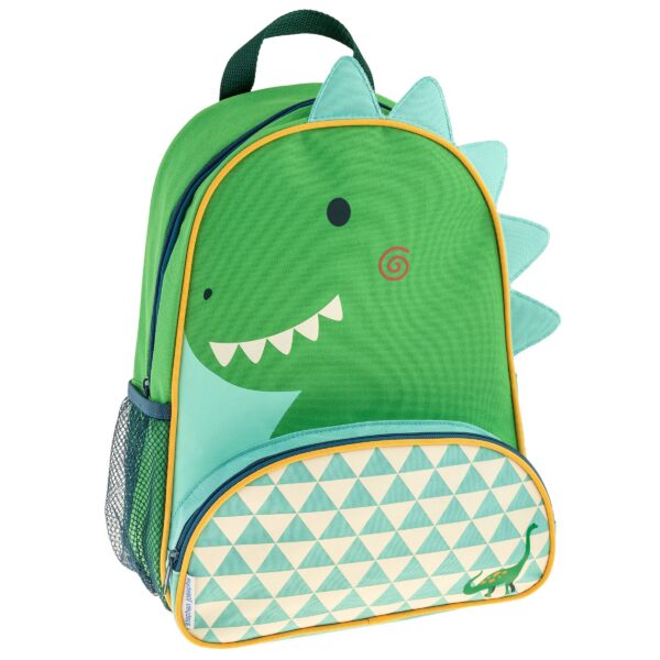 stephen joseph gifts sidekick backpacks Green dinosaur-themed kids backpack with spikes.