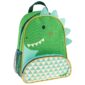 Green dinosaur-themed kids backpack with spikes.