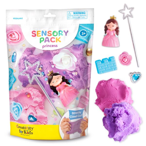 faber castell / creativity for kids sensory pack princess on the go play set for kids Princess sensory pack with pink and purple clay.
