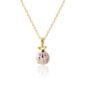 Gold necklace with pink ladybug pendant
