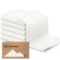 White baby washcloths with packaging box.
