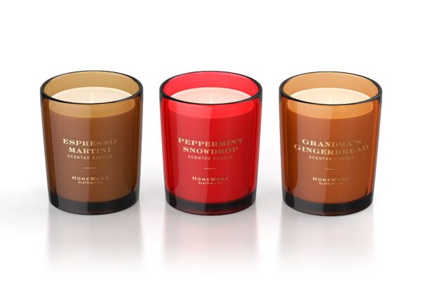 homeworx by slatkin + co. sweet treat holiday candle gift set Three scented candles in different colors