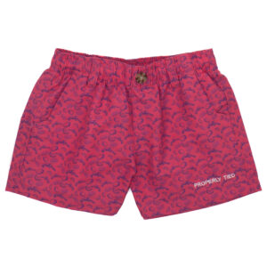 Pink shorts with pattern and logo