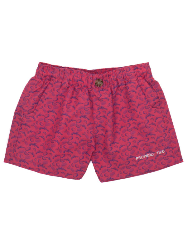 Pink shorts with pattern and logo