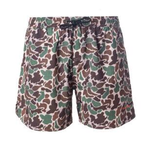 Camouflage swim trunks with drawstring