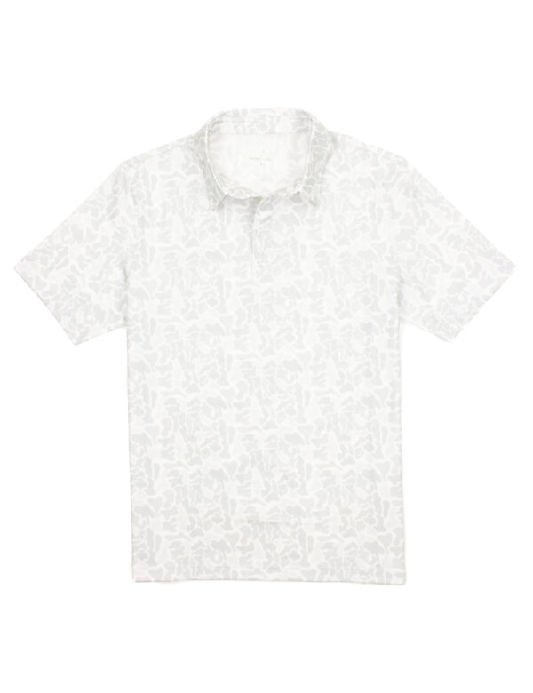 White patterned short sleeve shirt