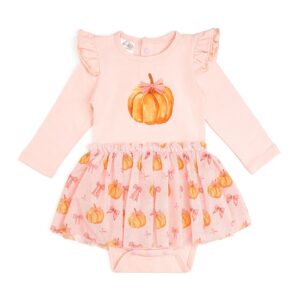 Baby pink pumpkin dress with frills