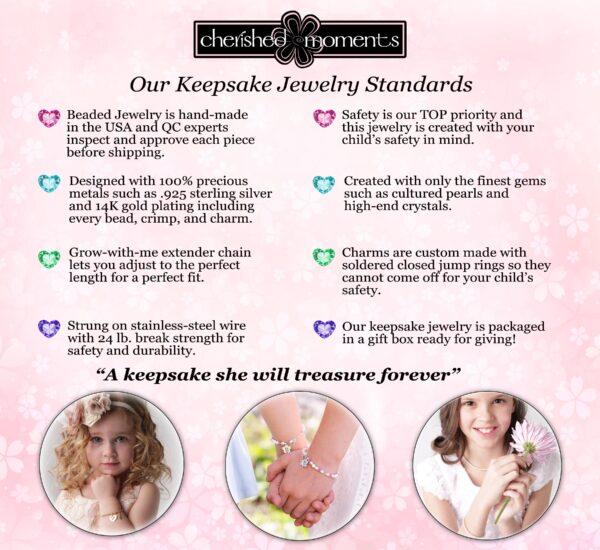 cherished moments 14k gold plated children's open heart necklace for children: 14 inch Keepsake jewelry standards and features from Cherished Moments.