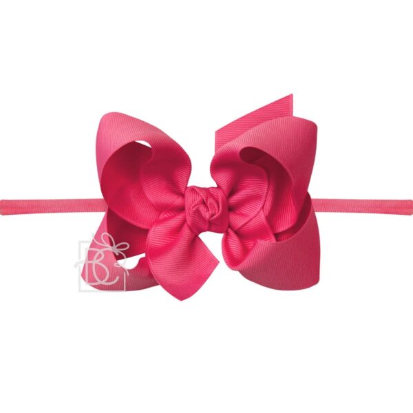 beyond creation classic 1/4" nylon headband with signature grosgrain bow 3.5 inch beyond creation classic 1/4" nylon headband with signature grosgrain bow 3.5 inch