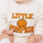 Baby wearing 'Little Pumpkin' sweater