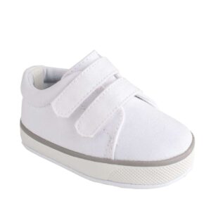 White toddler sneaker with Velcro straps