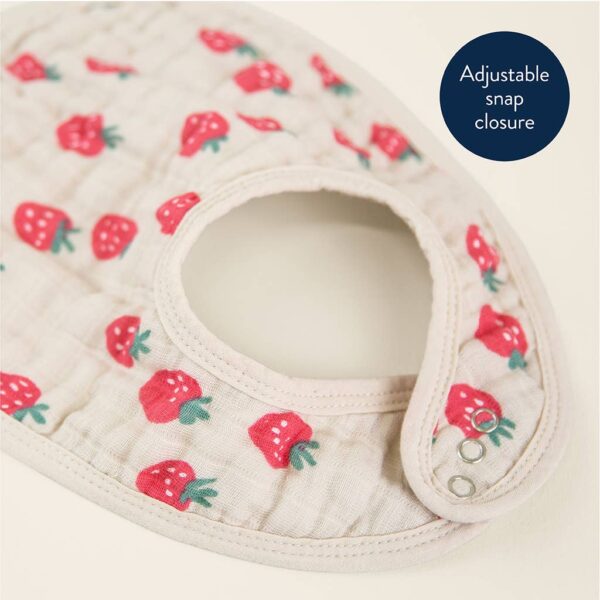 itzy ritzy *new* itzy bibs™: check yes! Strawberry print baby bib with adjustable snap closure.