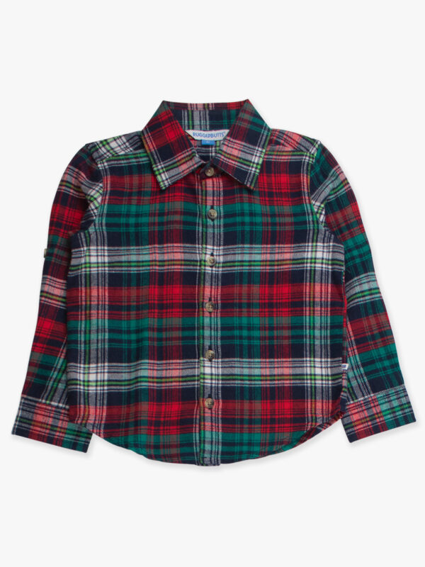 ruggedbutts long sleeve button down christopher plaid Colorful plaid long-sleeve shirt for kids