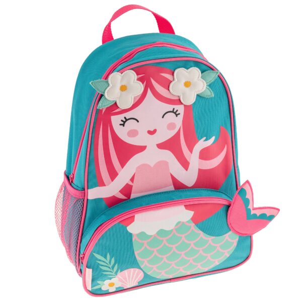 stephen joseph gifts sidekick backpacks Colorful mermaid backpack for kids with flowers.