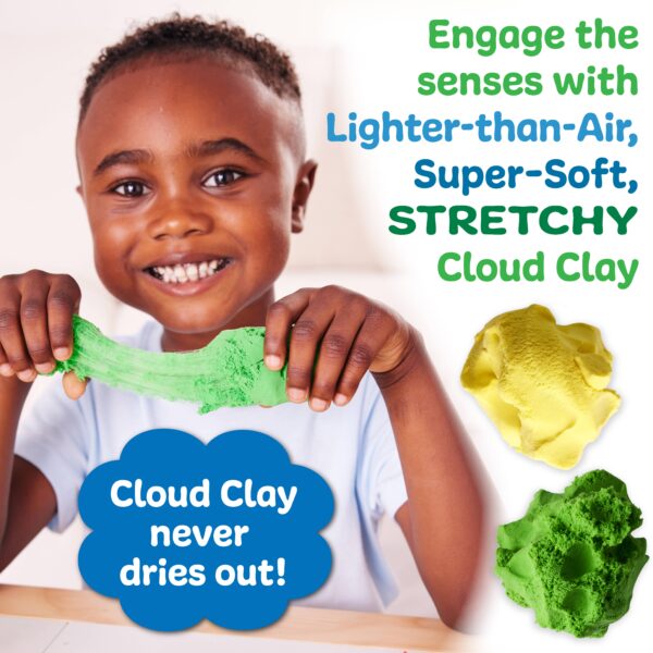 faber castell / creativity for kids sensory pack farm on the go sensory play set for kids Child playing with stretchy, soft, lightweight Cloud Clay.