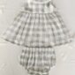 Plaid baby dress with lace collar
