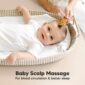 Baby enjoys scalp massage for relaxation.