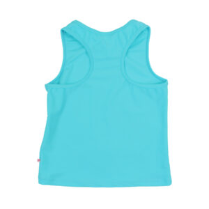 Turquoise sleeveless tank top back view