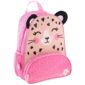 Pink leopard backpack for kids.