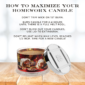 Guide to Homeworx candle use and care tips.