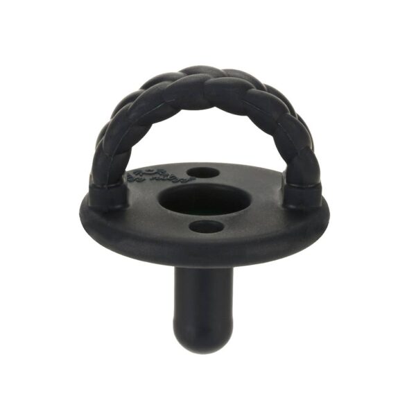itzy ritzy sweetie soother™ silicone pacifier set of 3 coffee & cream: coffee & cream Black rubber handle with braided design
