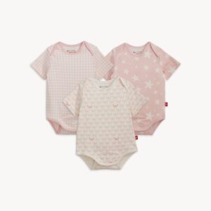 Magnetic Me - Organic Cotton Bodysuit Bundle - 3 Pack - Girl Multicolor
