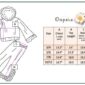 Children's pajama size chart and measurement guide.