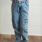 oopsie daisy kids light wash faded denim cargo pant with pockets