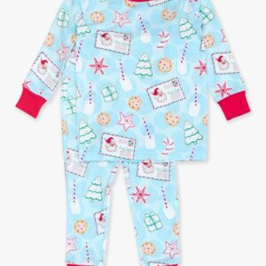 Festive Christmas-themed pajama set for kids.